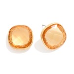 Wholesale squared Glass Crystal Stud Earring D