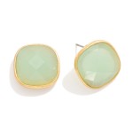Wholesale squared Glass Crystal Stud Earring D