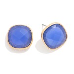 Wholesale squared Glass Crystal Stud Earring D