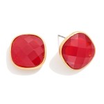 Wholesale squared Glass Crystal Stud Earring D