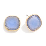 Wholesale squared Glass Crystal Stud Earring D