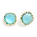 Wholesale squared Glass Crystal Stud Earring D