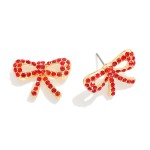 Wholesale metal Rhinestone Studded Bow Earring L
