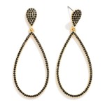 Wholesale rhinestone Studded Metal Teardrop Hoop Earrings L
