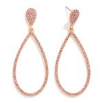 Wholesale rhinestone Studded Metal Teardrop Hoop Earrings L