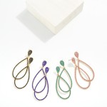 Wholesale rhinestone Studded Metal Teardrop Hoop Earrings L