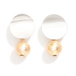 Wholesale metal Disc Post Drop Earring Linked Metal Ball Dangle Detail L