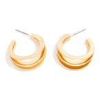 Wholesale layered Metal Hoop Drop Earrings D