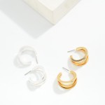 Wholesale layered Metal Hoop Drop Earrings D