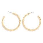 Wholesale metal Beaded Hoop Drop Earrings Earrings L