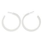 Wholesale metal Beaded Hoop Drop Earrings Earrings L