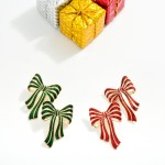 Wholesale metal Glitter Acetate Bow Post Drop Earrings L