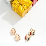 Wholesale rhinestone Studded Christmas Presents Stud Earrings L