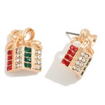 Wholesale rhinestone Studded Christmas Presents Stud Earrings L
