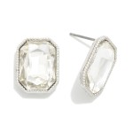 Wholesale rectangular Glass Crystal Stud Earring L