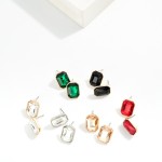 Wholesale rectangular Glass Crystal Stud Earring L