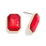 Wholesale rectangular Glass Crystal Stud Earring L