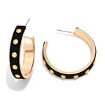 Wholesale metal Leather Hoop Drop Earrings Gold Tones D