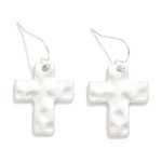 Wholesale hammered Metal Cross Drop Earrings L