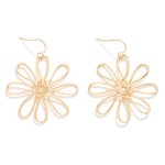 Wholesale twisted Metal Flower Earring Drop L