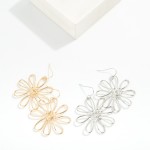 Wholesale twisted Metal Flower Earring Drop L