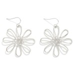 Wholesale twisted Metal Flower Earring Drop L