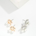 Wholesale pearl Rhinestone Cherry Stud Earrings L