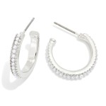Wholesale pearl Studded Hoop Earrings D