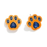 Wholesale enamel Paw Print Game Day Earrings L