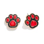 Wholesale enamel Paw Print Game Day Earrings L