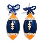 Wholesale d Enamel Football Bow Post Drop Earrings Rhinestone Details L