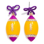 Wholesale d Enamel Football Bow Post Drop Earrings Rhinestone Details L