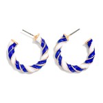 Wholesale twisted Two Enamel Hoop Earrings D