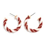 Wholesale twisted Two Enamel Hoop Earrings D