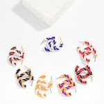 Wholesale twisted Two Enamel Hoop Earrings D