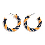 Wholesale twisted Two Enamel Hoop Earrings D