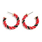 Wholesale twisted Two Enamel Hoop Earrings D