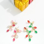 Wholesale rhinestone Christmas Lights Drop Earrings L