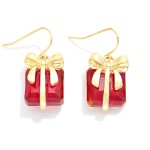 Wholesale faceted Stone Christmas Present Drop Earrings L