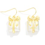 Wholesale faceted Stone Christmas Present Drop Earrings L