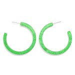 Wholesale glitter Acetate Flat Hoop Earrings D