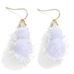 Wholesale snowman Drop Earrings Pompoms L
