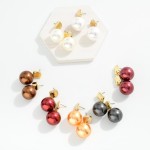 Wholesale metal Squared Post Drop Earring Metallic Ball L