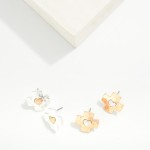 Wholesale hammered Metal Plus Cross Earrings Textured Heart Detail L