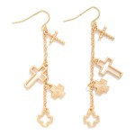 Wholesale chain Link Crosses Drop Earrings L