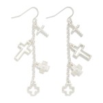 Wholesale chain Link Crosses Drop Earrings L