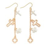 Wholesale chain Link Crosses Drop Earrings L