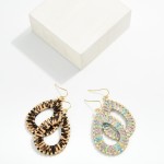Wholesale fabric Wrapped Teardrop Drop Earrings L