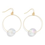 Wholesale metal Wire Hoop Drop Earrings Glass Crystal Detail L