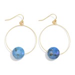 Wholesale metal Wire Hoop Drop Earrings Glass Crystal Detail L